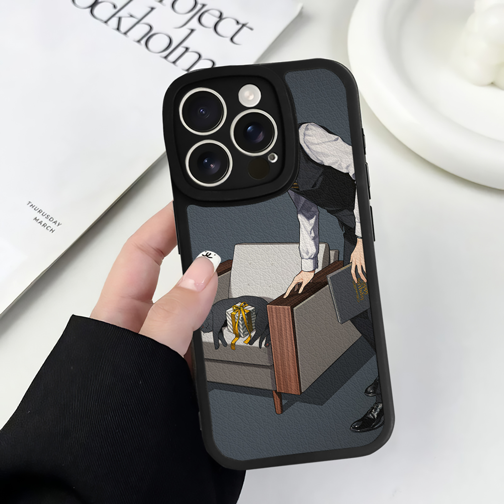 （画像用） ハイキュー!! Haikyu!! 【iPhone 16シリーズ対応】シリコンスマホケース（レザー調） 材質：シリコン